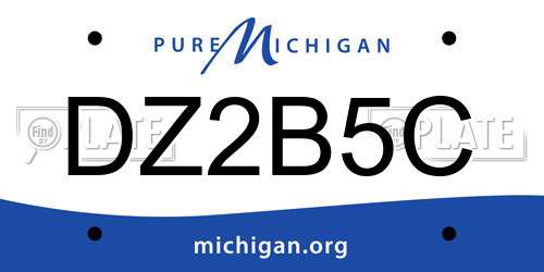 DZ2B5C Michigan License Plate