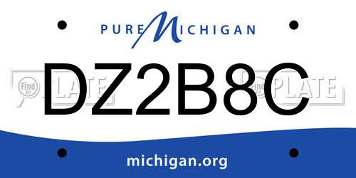 DZ2B8C Michigan License Plate