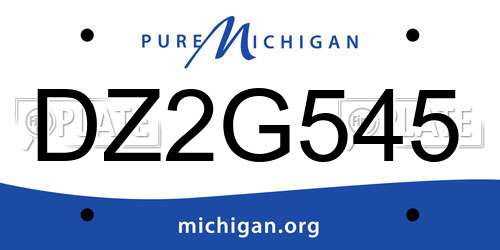 DZ2G545 Michigan License Plate