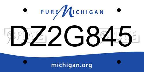 DZ2G845 Michigan License Plate
