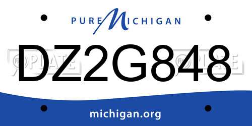 DZ2G848 Michigan License Plate