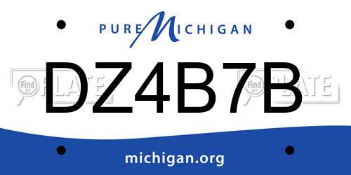DZ4B7B Michigan License Plate