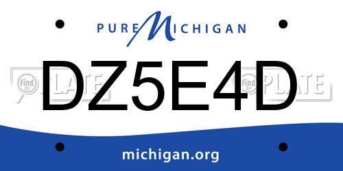 DZ5E4D Michigan License Plate