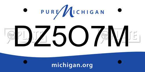 DZ5O7M Michigan License Plate