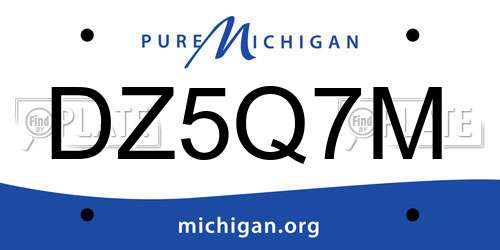 DZ5Q7M Michigan License Plate
