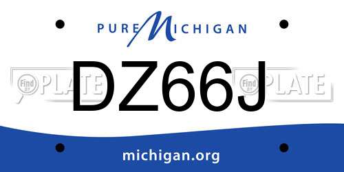 DZ66J Michigan License Plate