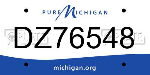 DZ76548 Michigan License Plate
