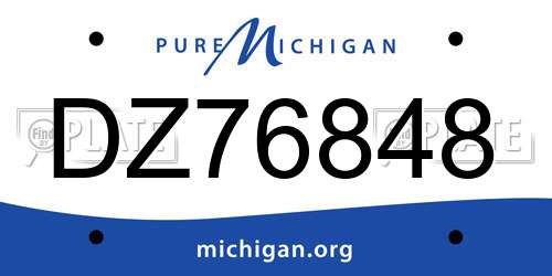 DZ76848 Michigan License Plate