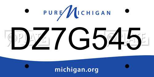 DZ7G545 Michigan License Plate