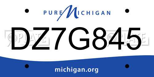 DZ7G845 Michigan License Plate