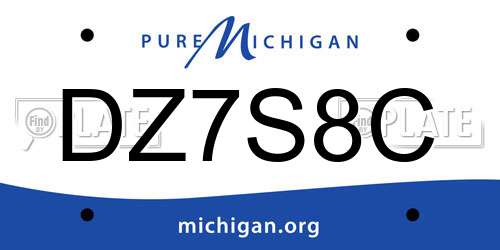 DZ7S8C Michigan License Plate