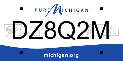 DZ8Q2M Michigan License Plate
