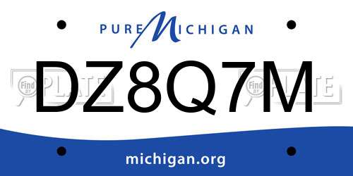 DZ8Q7M Michigan License Plate
