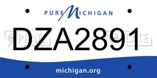 DZA2891 Michigan License Plate