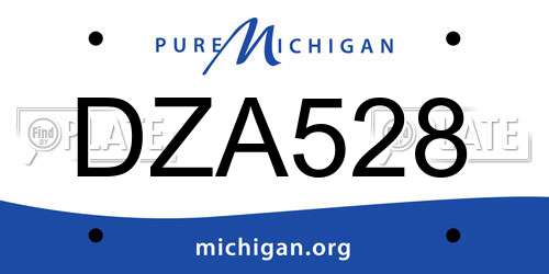 DZA528 Michigan License Plate