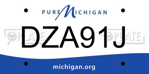 DZA91J Michigan License Plate