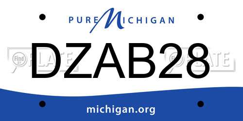DZAB28 Michigan License Plate