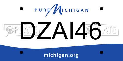DZAI46 Michigan License Plate