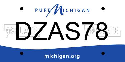 DZAS78 Michigan License Plate