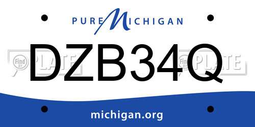 DZB34Q Michigan License Plate