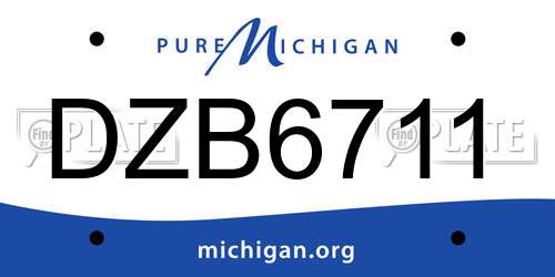 DZB6711 Michigan License Plate