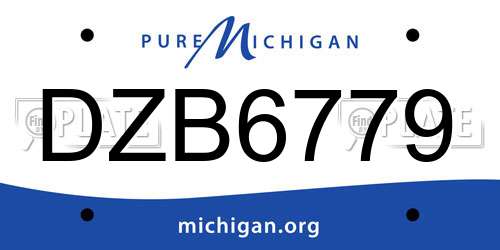 DZB6779 Michigan License Plate