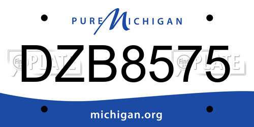 DZB8575 Michigan License Plate