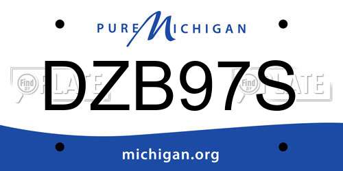DZB97S Michigan License Plate