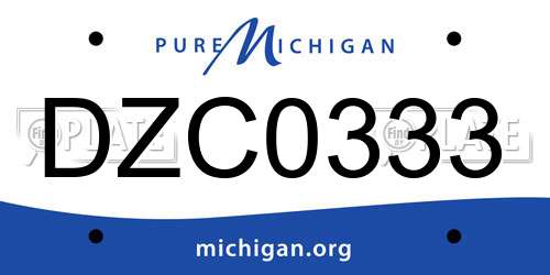 DZC0333 Michigan License Plate