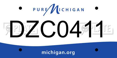 DZC0411 Michigan License Plate