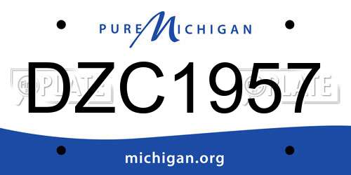 DZC1957 Michigan License Plate