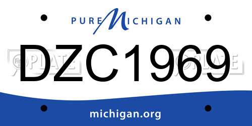 DZC1969 Michigan License Plate