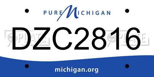 DZC2816 Michigan License Plate