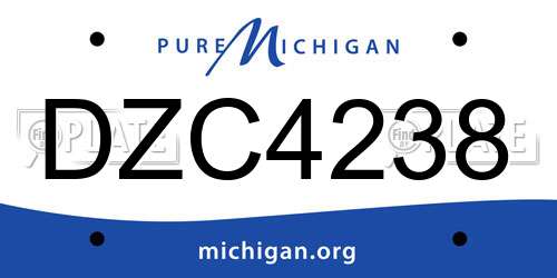 DZC4238 Michigan License Plate