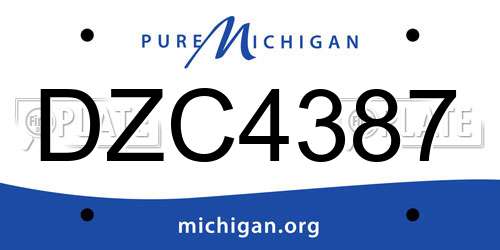DZC4387 Michigan License Plate