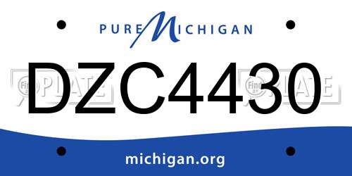 DZC4430 Michigan License Plate