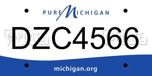 DZC4566 Michigan License Plate