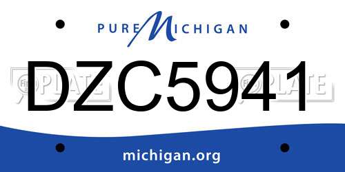 DZC5941 Michigan License Plate