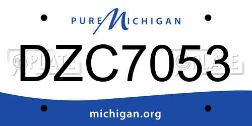 DZC7053 Michigan License Plate