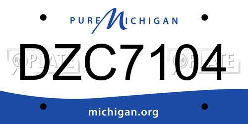 DZC7104 Michigan License Plate