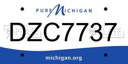 DZC7737 Michigan License Plate