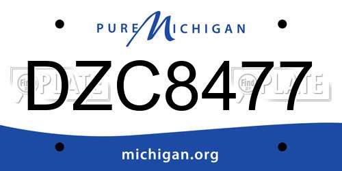 DZC8477 Michigan License Plate
