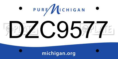DZC9577 Michigan License Plate