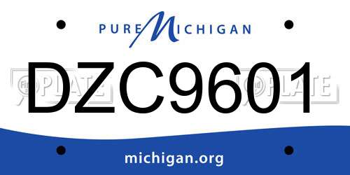 DZC9601 Michigan License Plate