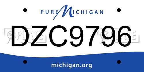 DZC9796 Michigan License Plate