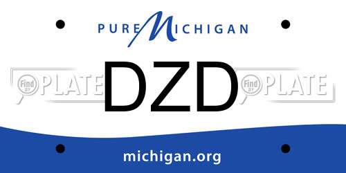 DZD Michigan License Plate