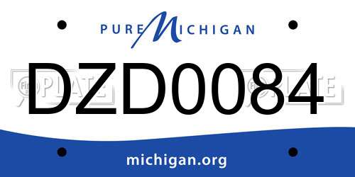 DZD0084 Michigan License Plate