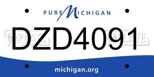 DZD4091 Michigan License Plate