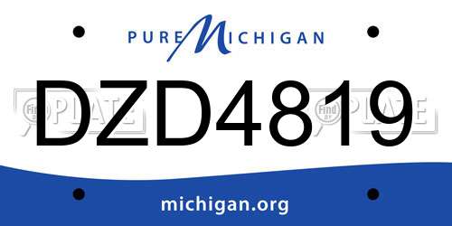 DZD4819 Michigan License Plate