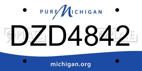 DZD4842 Michigan License Plate